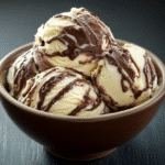 chocolate and vanilla ice cream swirl