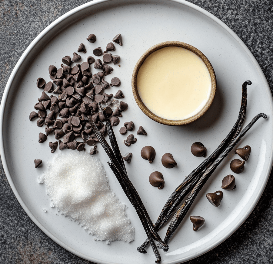 chocolate and vanilla ice cream ingredients