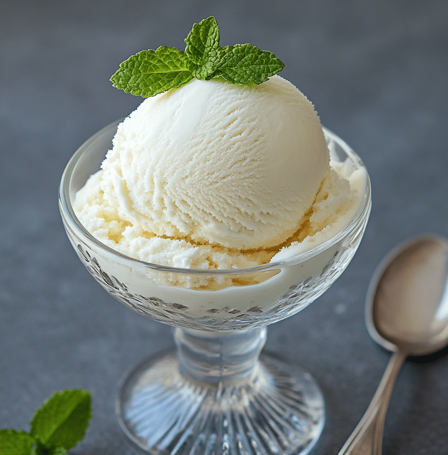 scooped cottage cheese ice cream served with toppings