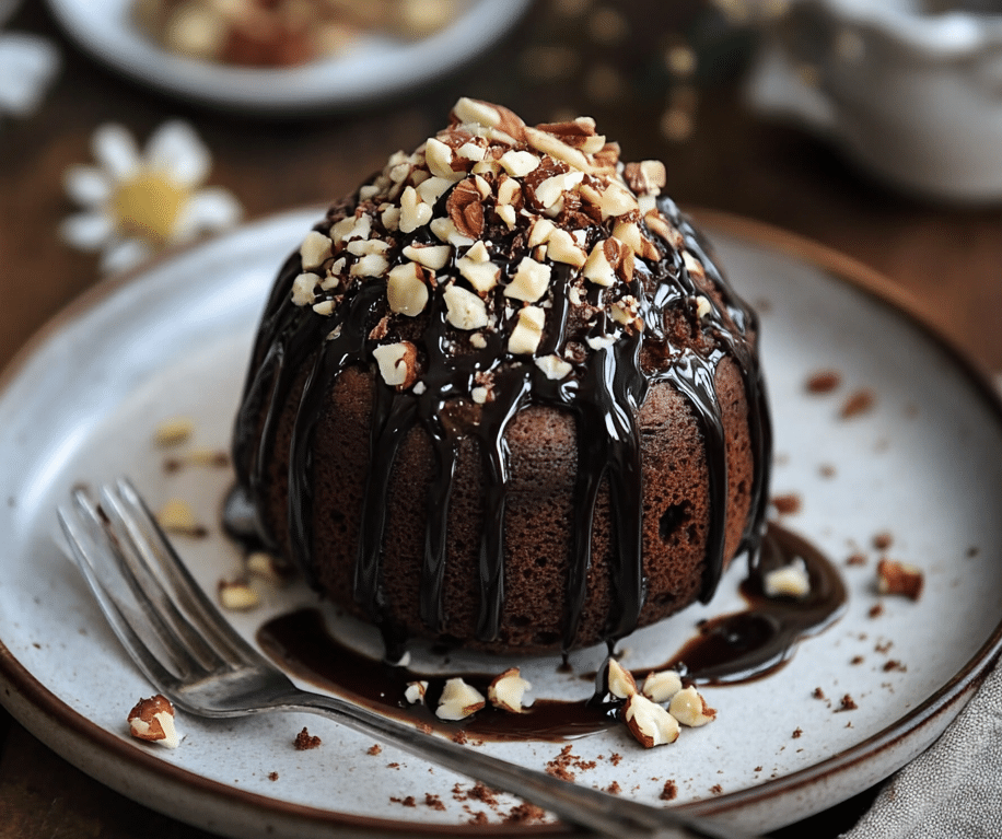 Protein mug cake ready to be enjoyed